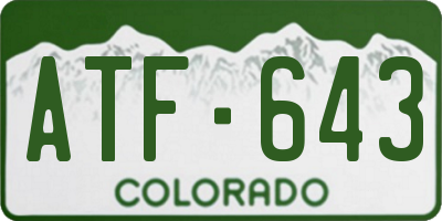 CO license plate ATF643