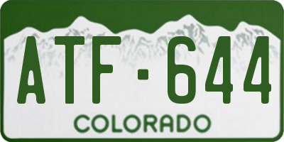 CO license plate ATF644