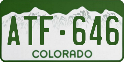 CO license plate ATF646