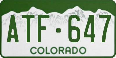 CO license plate ATF647