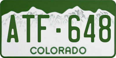 CO license plate ATF648