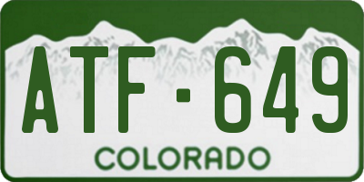 CO license plate ATF649