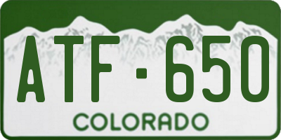 CO license plate ATF650