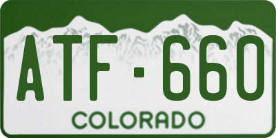 CO license plate ATF660