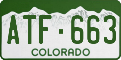 CO license plate ATF663