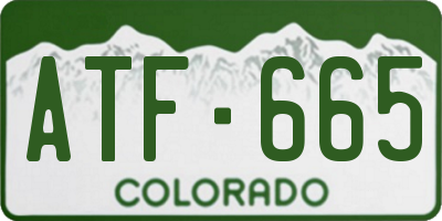 CO license plate ATF665