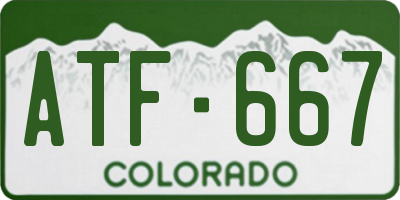 CO license plate ATF667