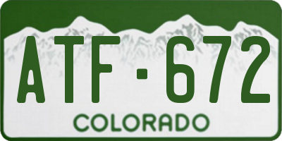 CO license plate ATF672
