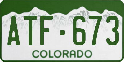 CO license plate ATF673