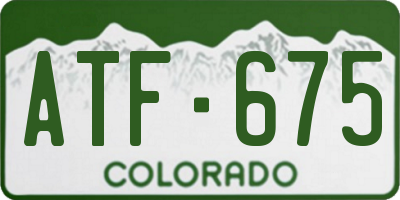 CO license plate ATF675