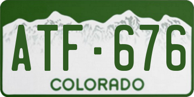 CO license plate ATF676