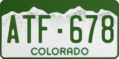 CO license plate ATF678
