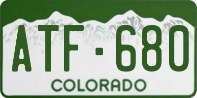 CO license plate ATF680