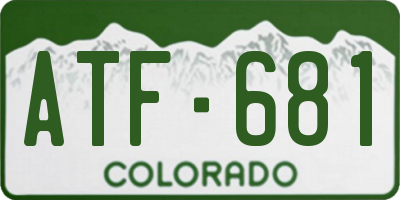 CO license plate ATF681