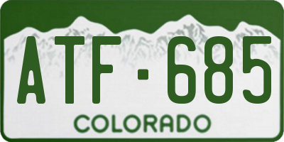 CO license plate ATF685