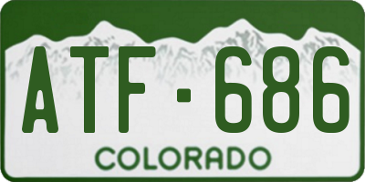 CO license plate ATF686