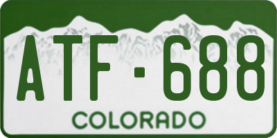 CO license plate ATF688
