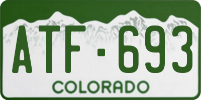CO license plate ATF693