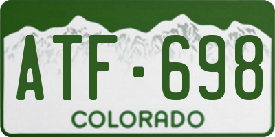 CO license plate ATF698