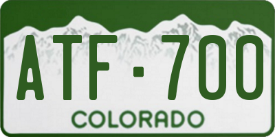 CO license plate ATF700