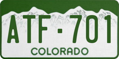 CO license plate ATF701