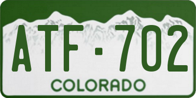 CO license plate ATF702