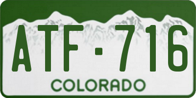CO license plate ATF716