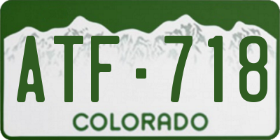 CO license plate ATF718
