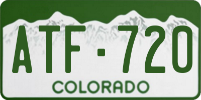 CO license plate ATF720