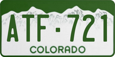 CO license plate ATF721