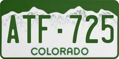 CO license plate ATF725