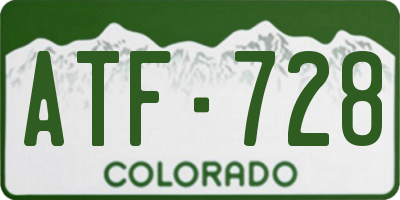 CO license plate ATF728