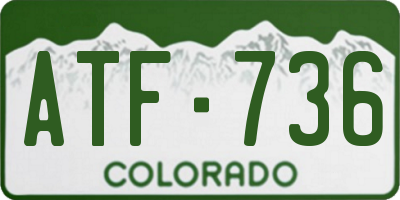 CO license plate ATF736