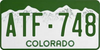 CO license plate ATF748