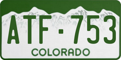 CO license plate ATF753