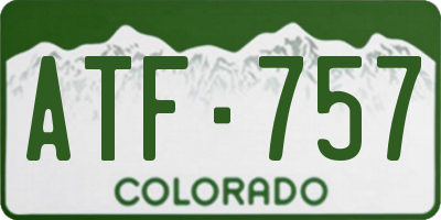 CO license plate ATF757