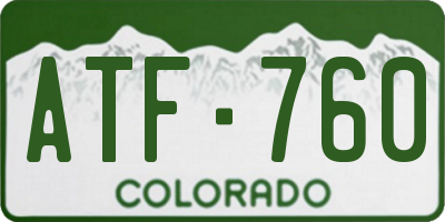 CO license plate ATF760