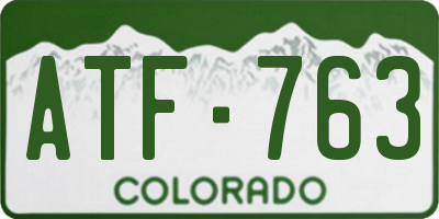 CO license plate ATF763
