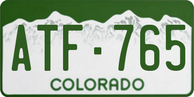CO license plate ATF765