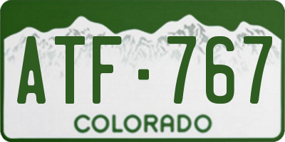 CO license plate ATF767