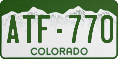 CO license plate ATF770