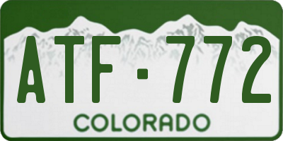 CO license plate ATF772