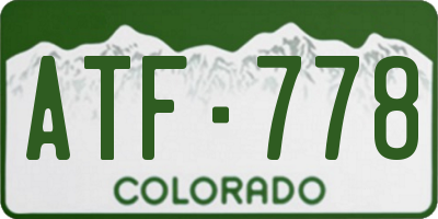 CO license plate ATF778