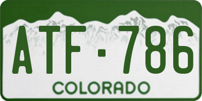 CO license plate ATF786