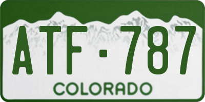 CO license plate ATF787