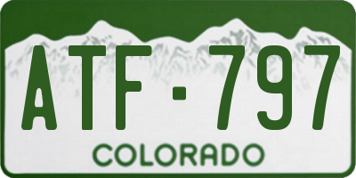 CO license plate ATF797