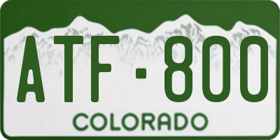 CO license plate ATF800