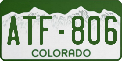 CO license plate ATF806