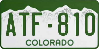 CO license plate ATF810