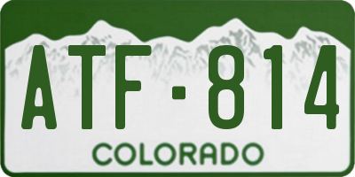 CO license plate ATF814